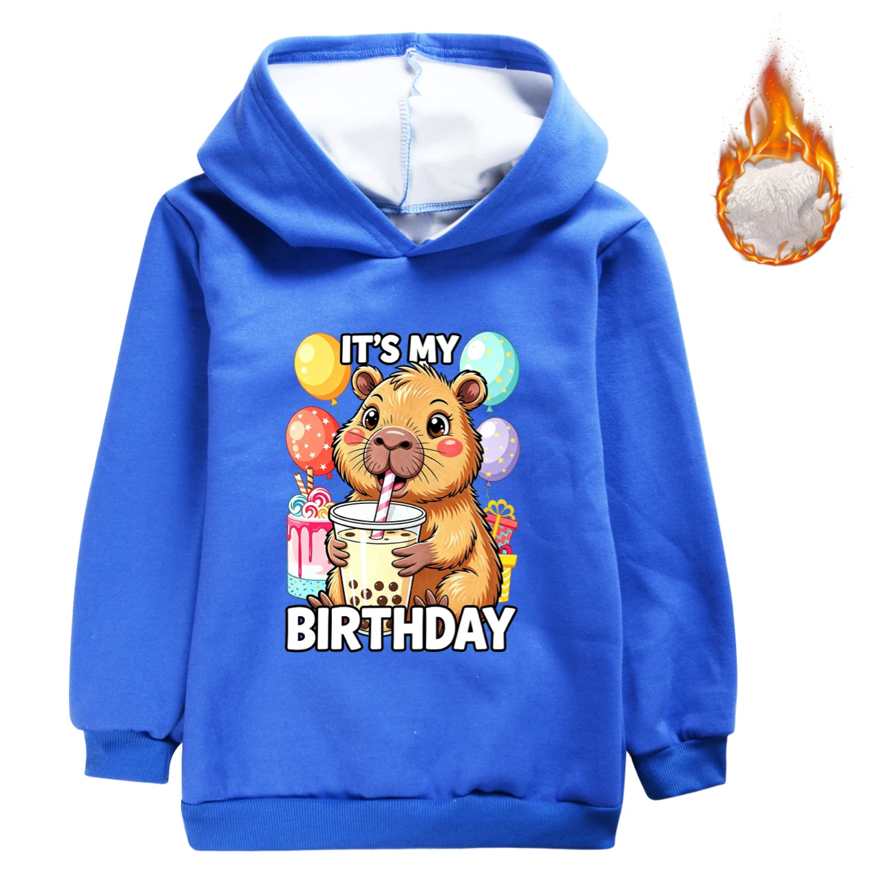 Warm-Lined Graphic Hoodie — 5821 Edition, Style 09 · Deep Blue