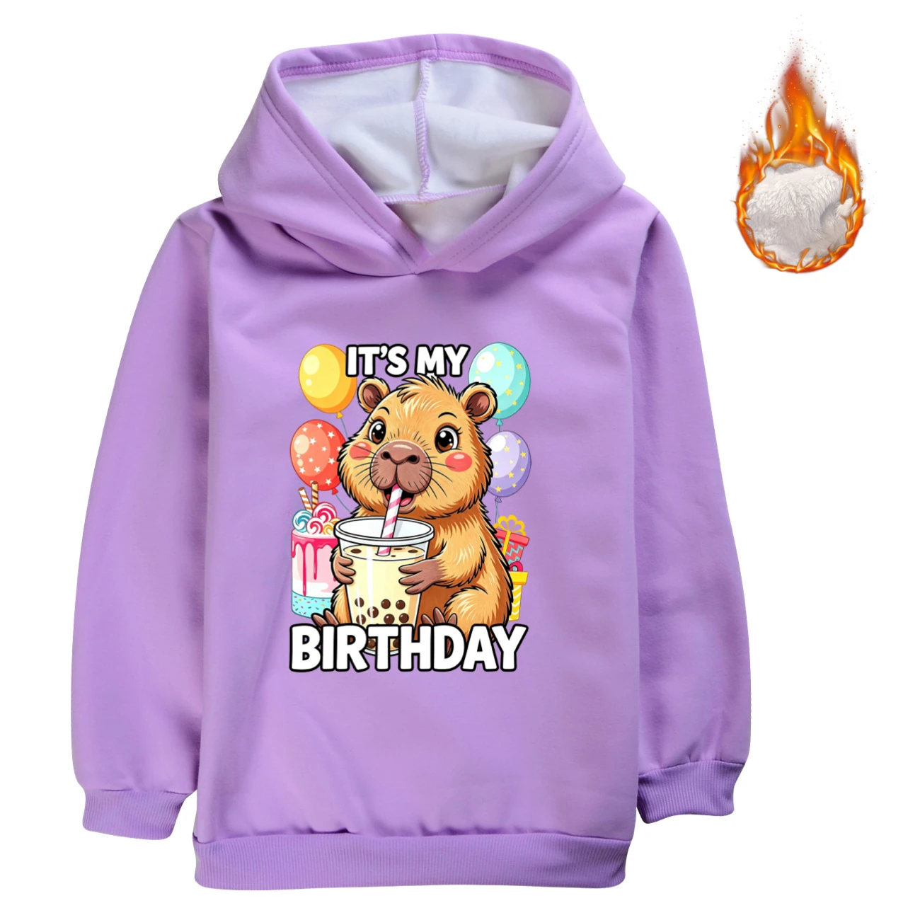 Warm-Lined Graphic Hoodie — 5821 Edition, Style 10 · Purple