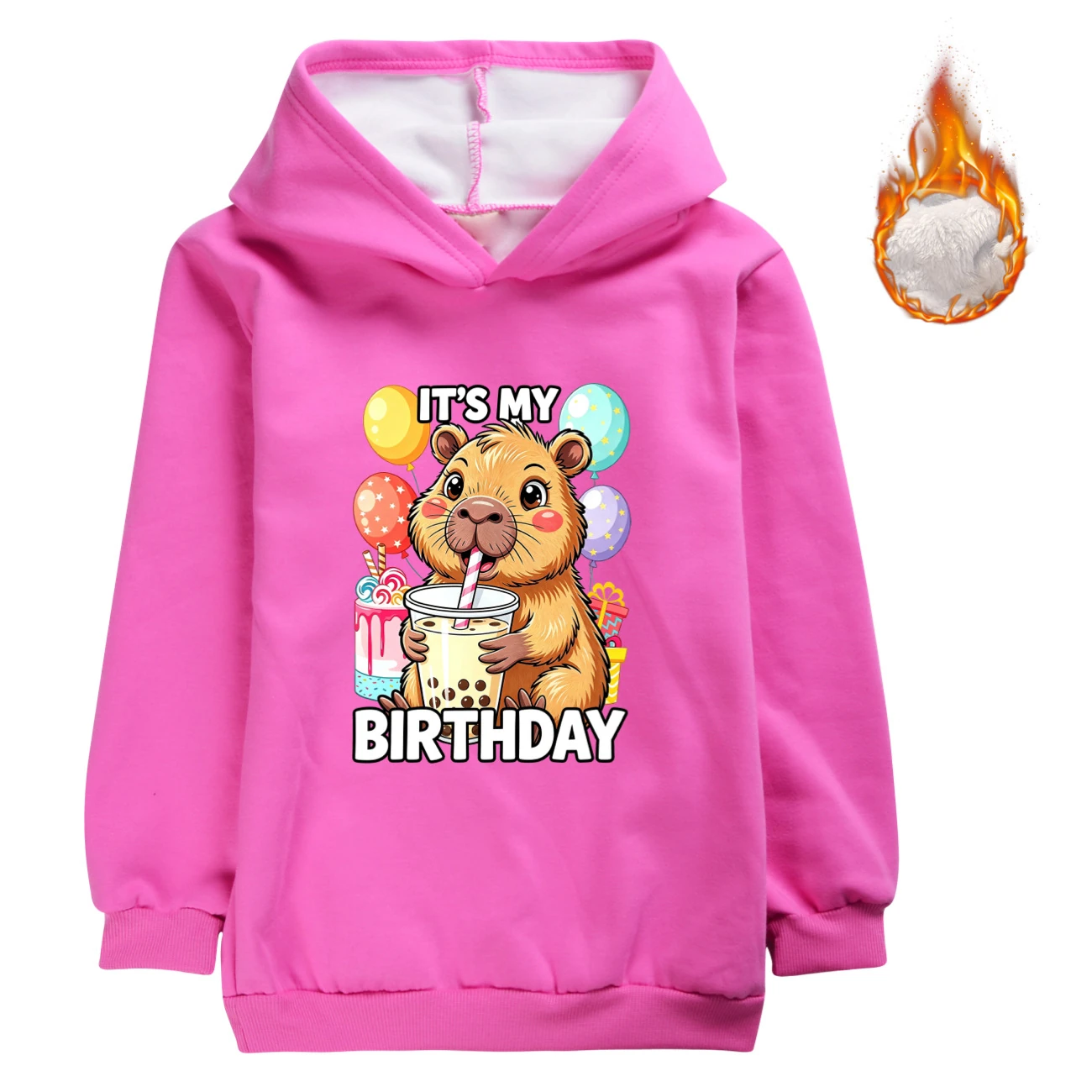 Warm-Lined Graphic Hoodie — 5821 Edition, Style 11 · Rose