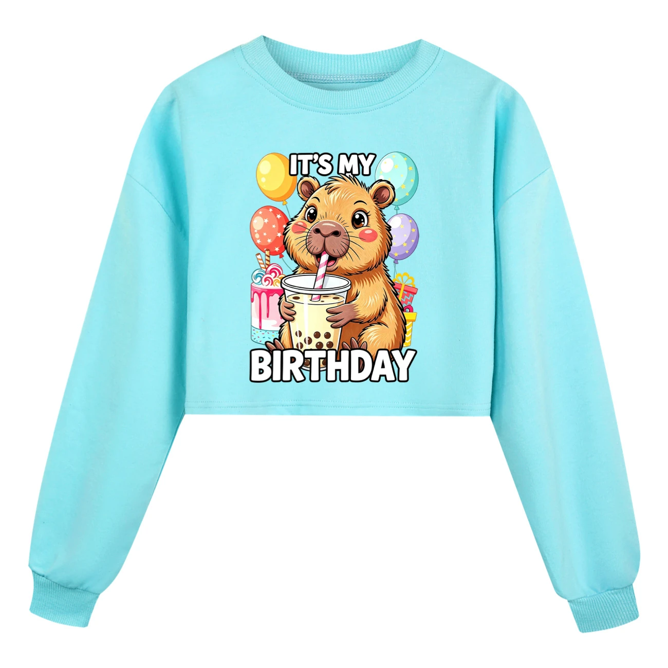 Cropped Sweatshirt Play Set — 5821 Edition, Style 02 · Sky Blue