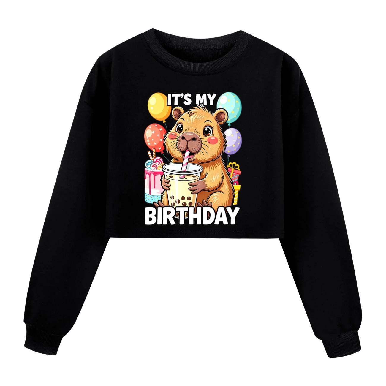 Cropped Sweatshirt Play Set — 5821 Edition, Style 04 · Black