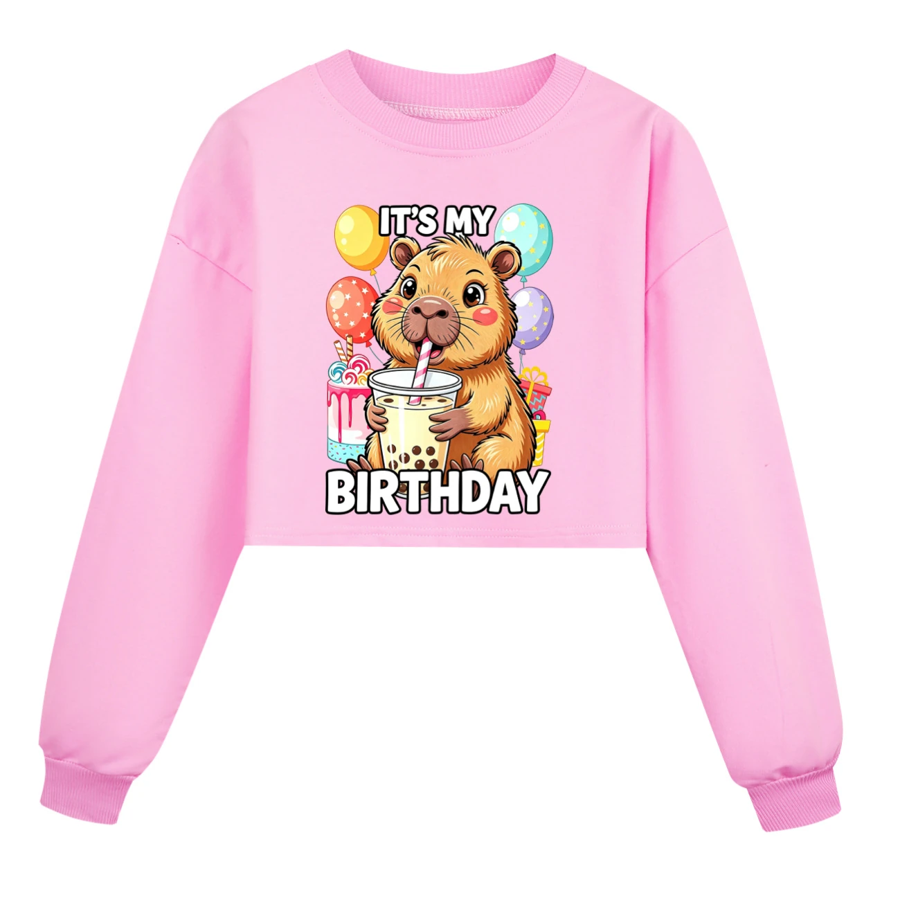 Cropped Sweatshirt Play Set — 5821 Edition, Style 05 · Pink