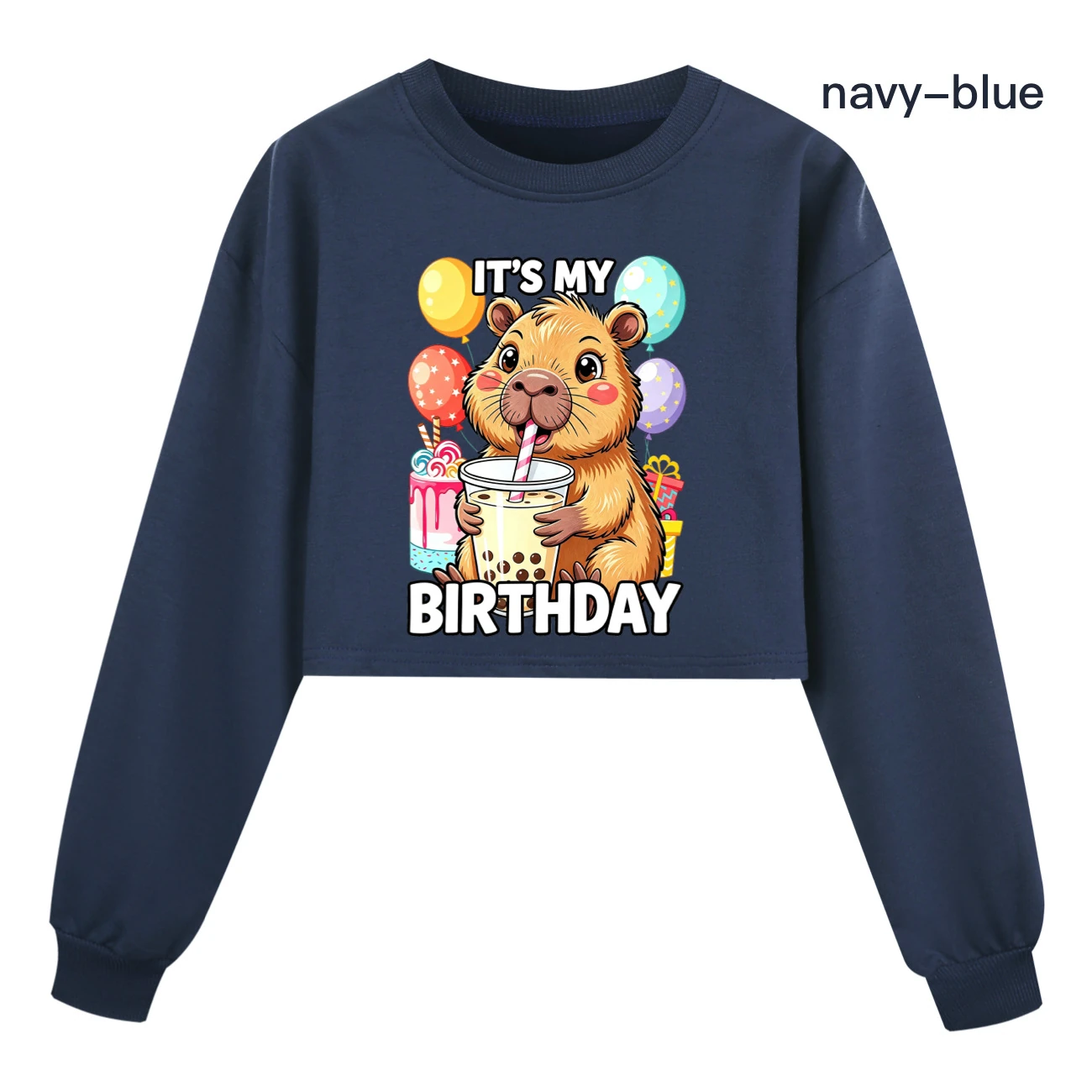 Cropped Sweatshirt Play Set — 5821 Edition, Style 06 · Navy