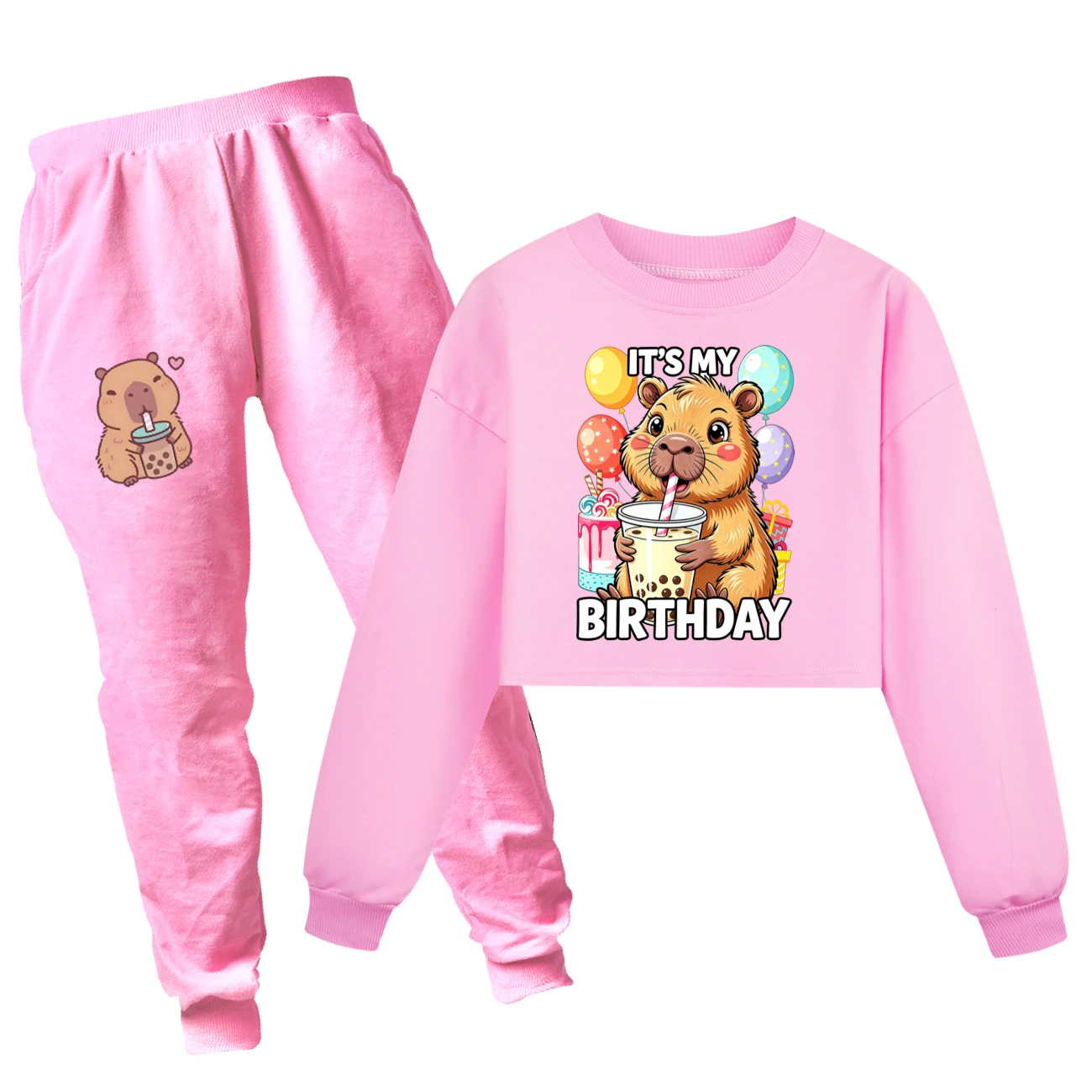 Cropped Sweatshirt Play Set — 5821 Edition, Style 10 · Set · Pink