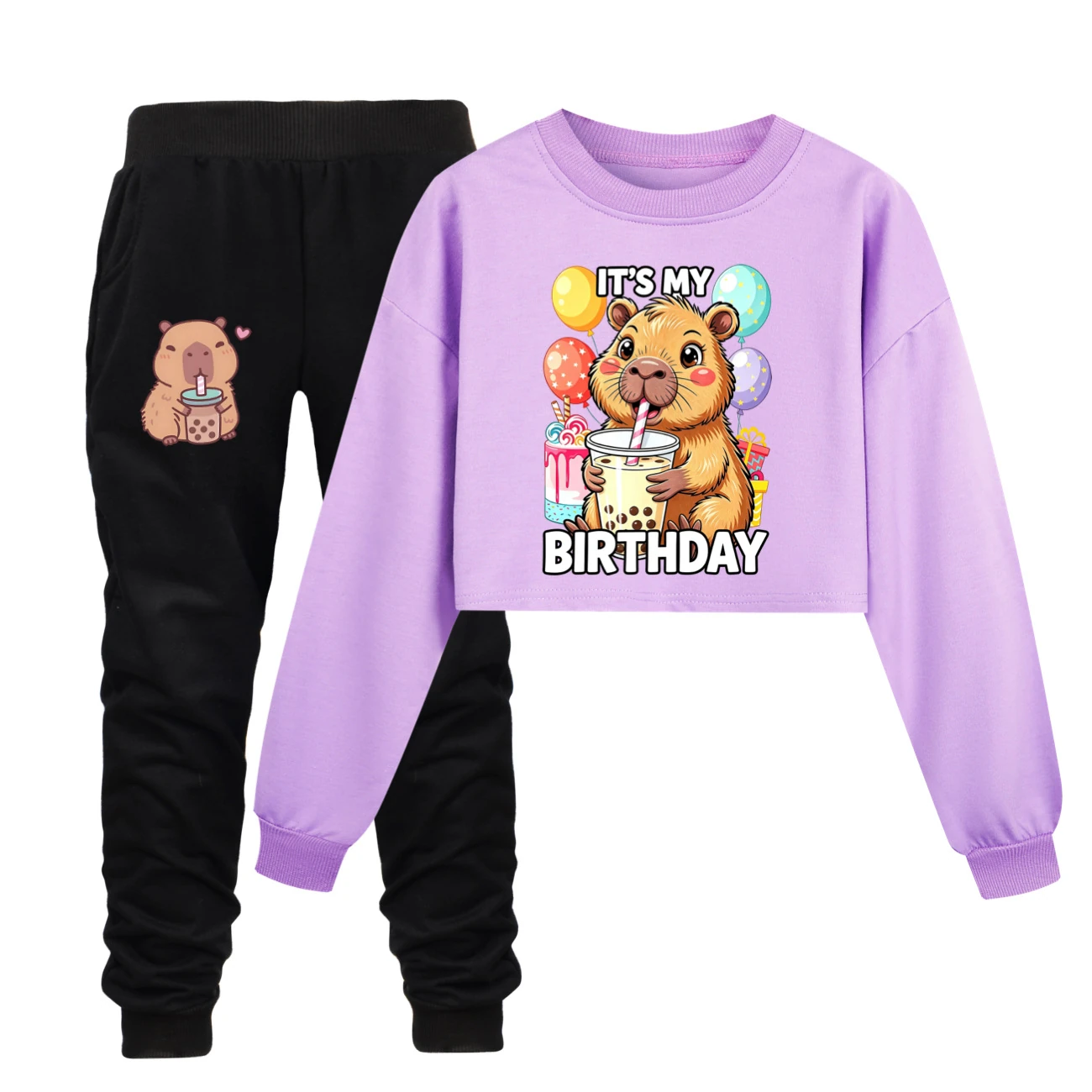 Cropped Sweatshirt Play Set — 5821 Edition, Style 12 · Set · Purple