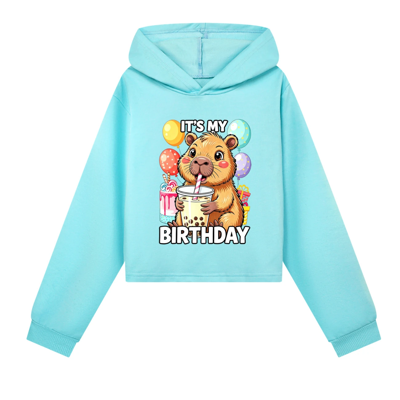 Cropped Hoodie Set — 5821 Edition, Style 04 · Sky Blue