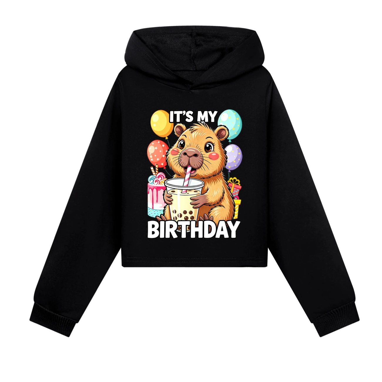Cropped Hoodie Set — 5821 Edition, Style 06 · Black