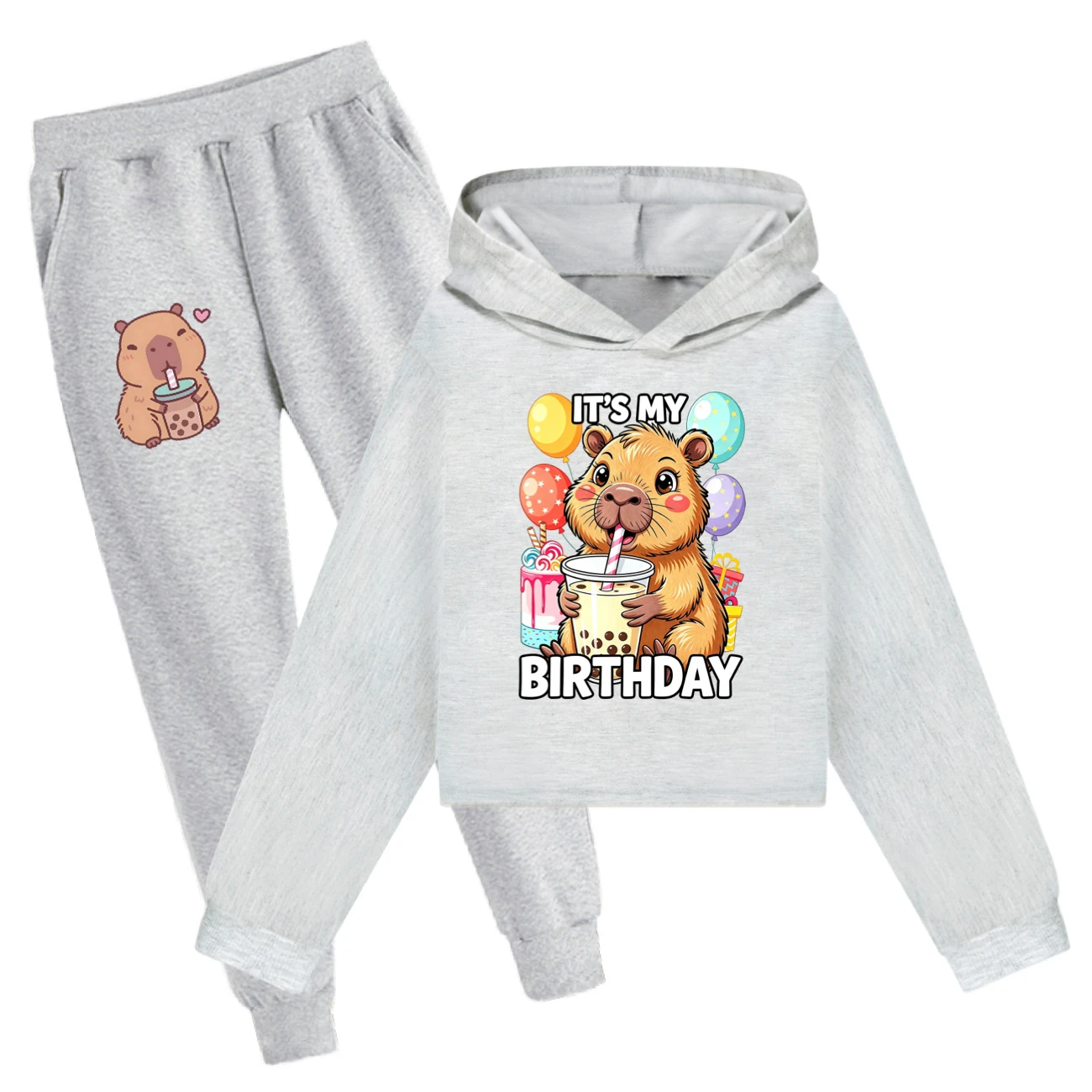 Cropped Hoodie Set — 5821 Edition, Style 11 · Set · Grey