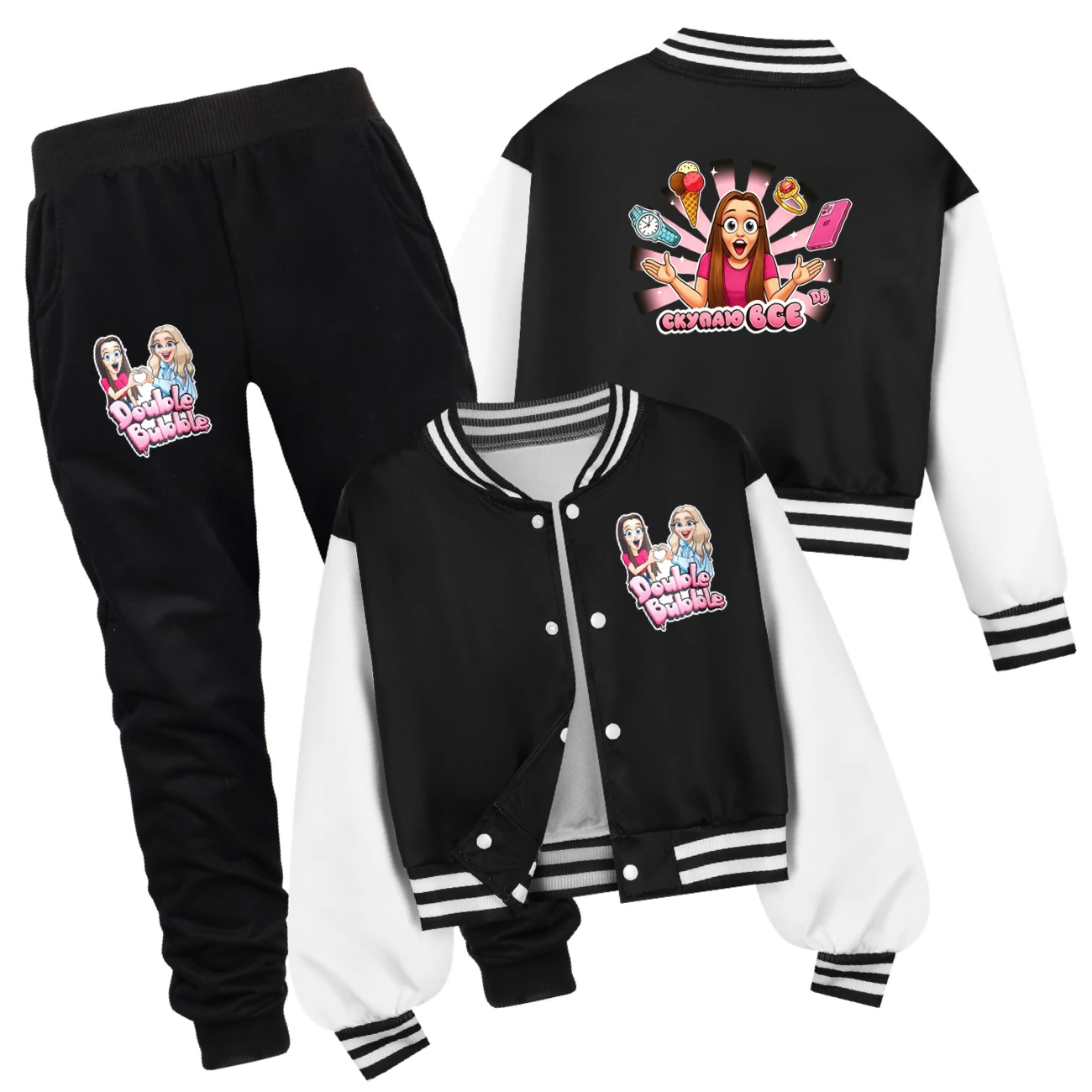 Playtime Varsity Layering Set — 5822 Edition, Style 08 · Set · Black