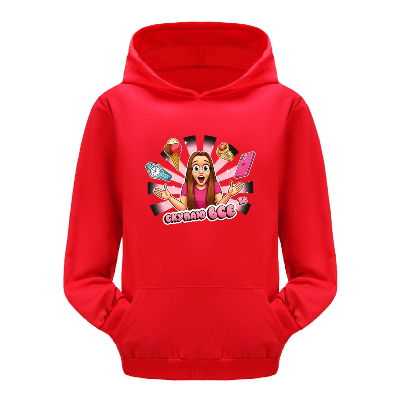 Pouch-Pocket Hoodie Set — 5822 Edition, Style 04 · Red