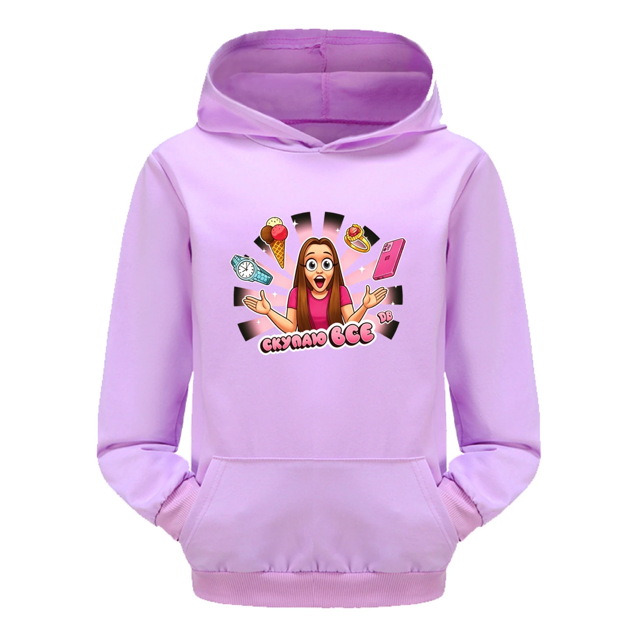 Pouch-Pocket Hoodie Set — 5822 Edition, Style 05 · Purple