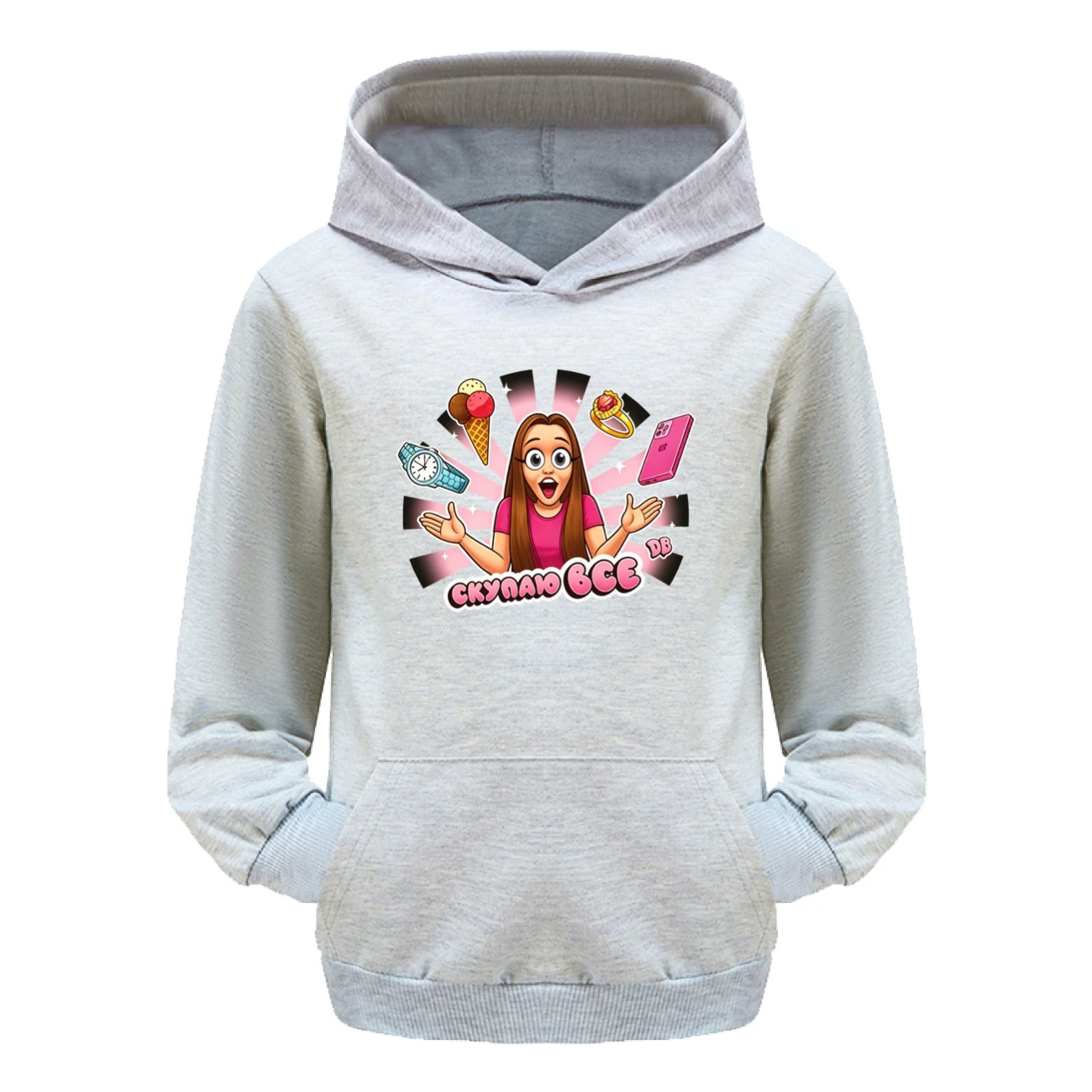 Pouch-Pocket Hoodie Set — 5822 Edition, Style 06 · Grey
