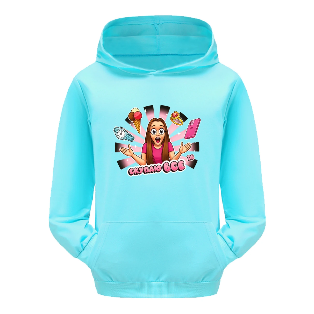 Pouch-Pocket Hoodie Set — 5822 Edition, Style 09 · Light Blue