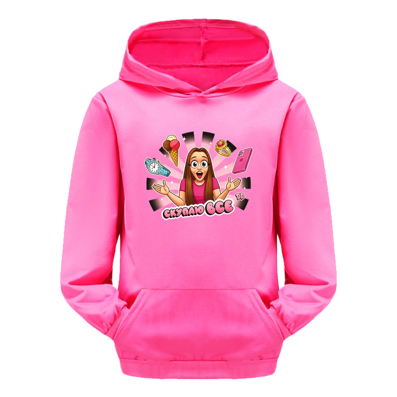 Pouch-Pocket Hoodie Set — 5822 Edition, Style 12 · Rose