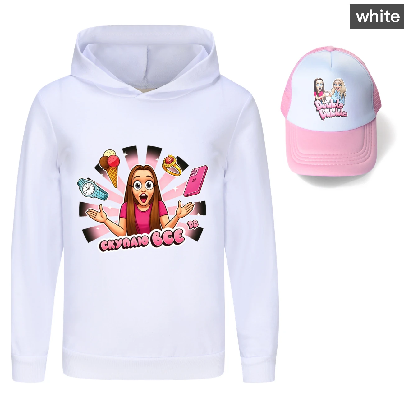 Graphic Hoodie & Sun Hat Set — 5822 Edition product view