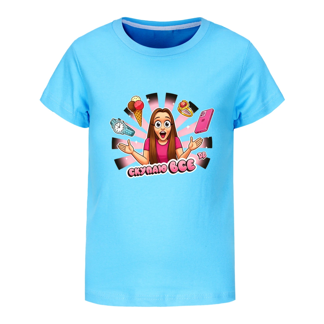 Graphic Tee & Jogger Set — 5822 Edition, Style 08 · Light Blue