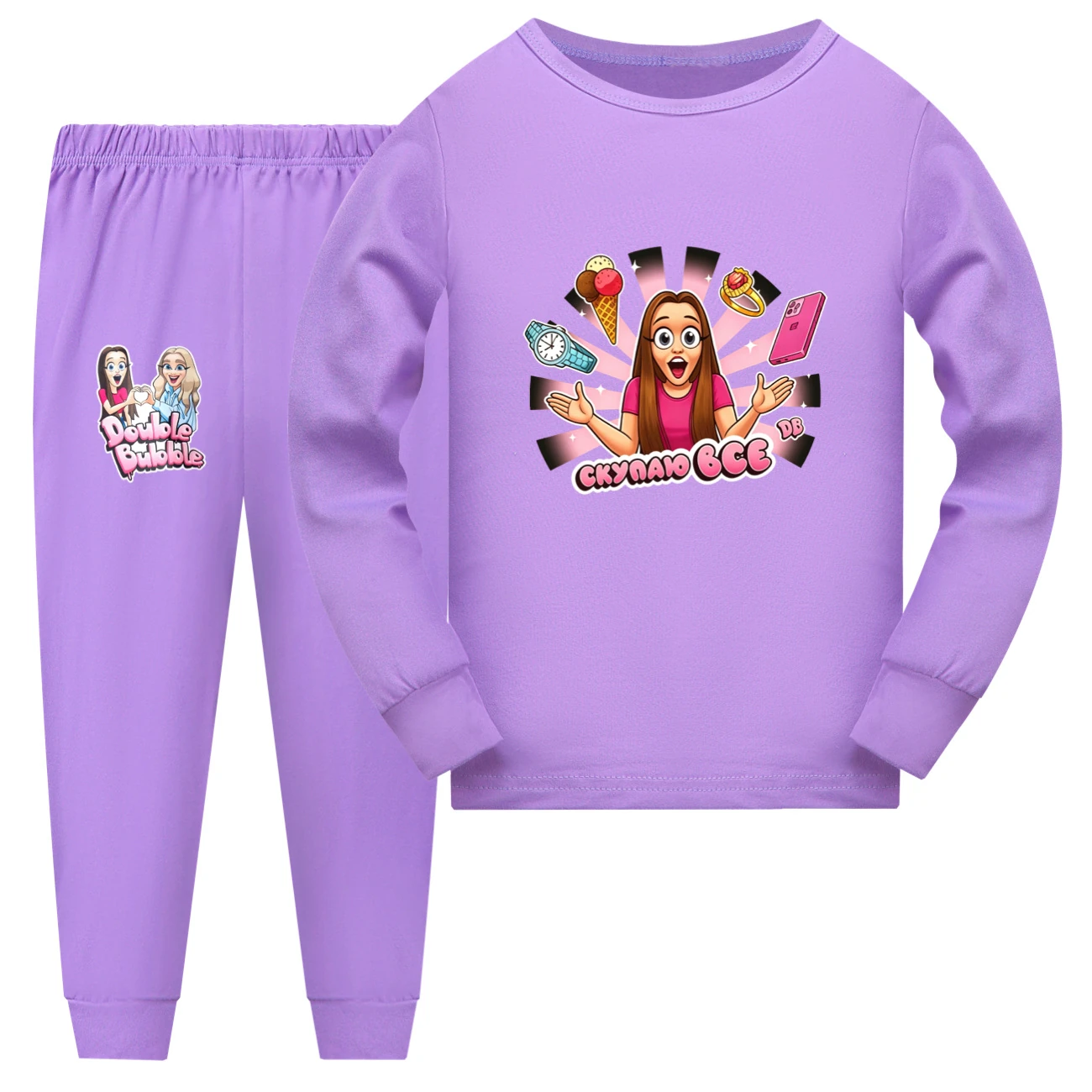 Family Lounge Set — 5822 Edition, Style 09 · Long Sleeve · Purple