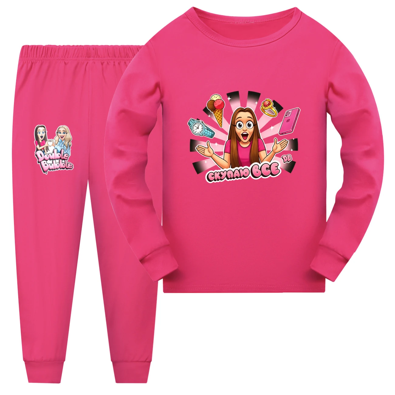 Family Lounge Set — 5822 Edition, Style 11 · Long Sleeve · Rose