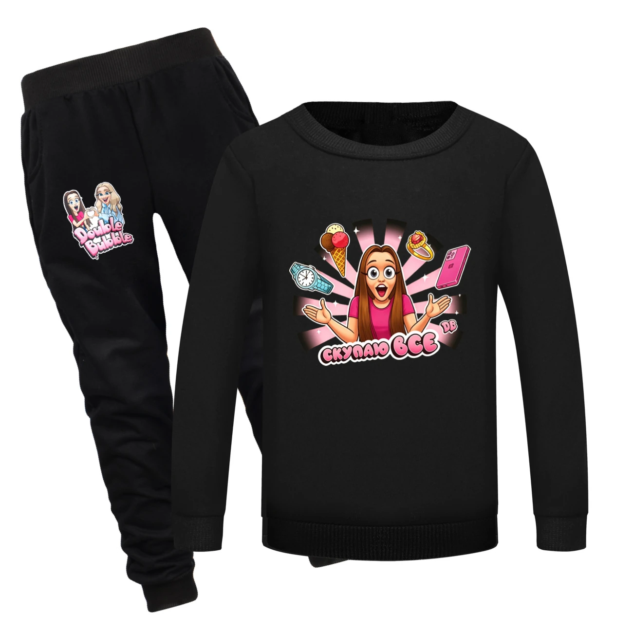 Crewneck Sweatshirt Set — 5822 Edition, Style 01 · Set · Black
