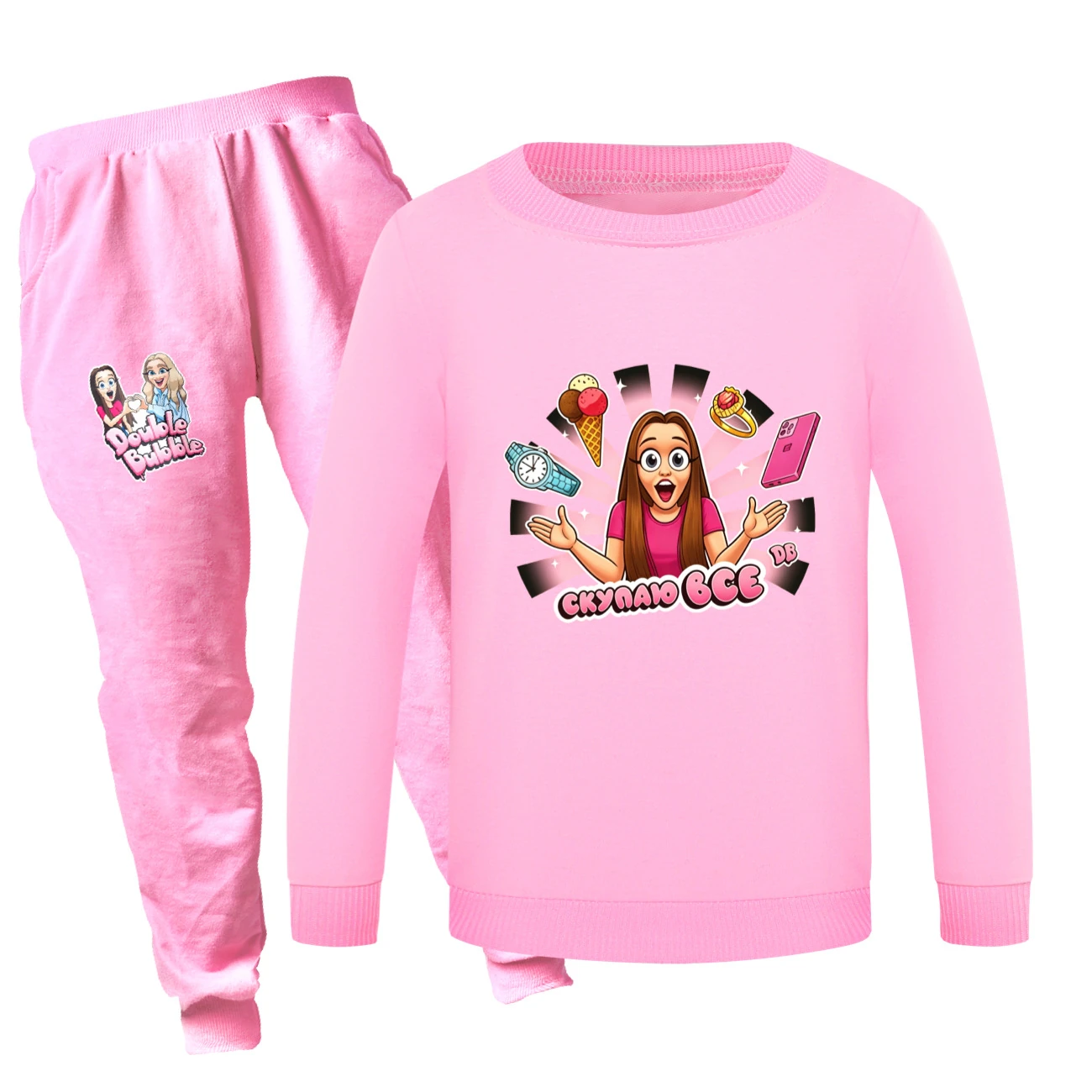Crewneck Sweatshirt Set — 5822 Edition, Style 05 · Set · Pink