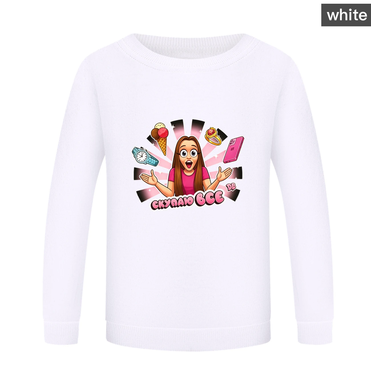 Crewneck Sweatshirt Set — 5822 Edition, Style 07 · Crewneck · White
