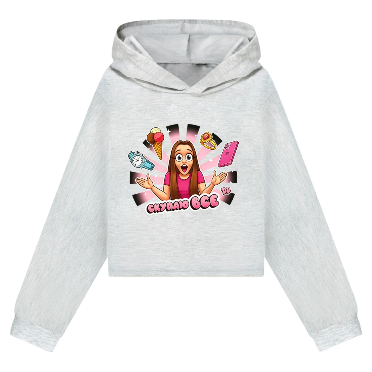 Cropped Hoodie Set — 5822 Edition, Style 03 · Grey