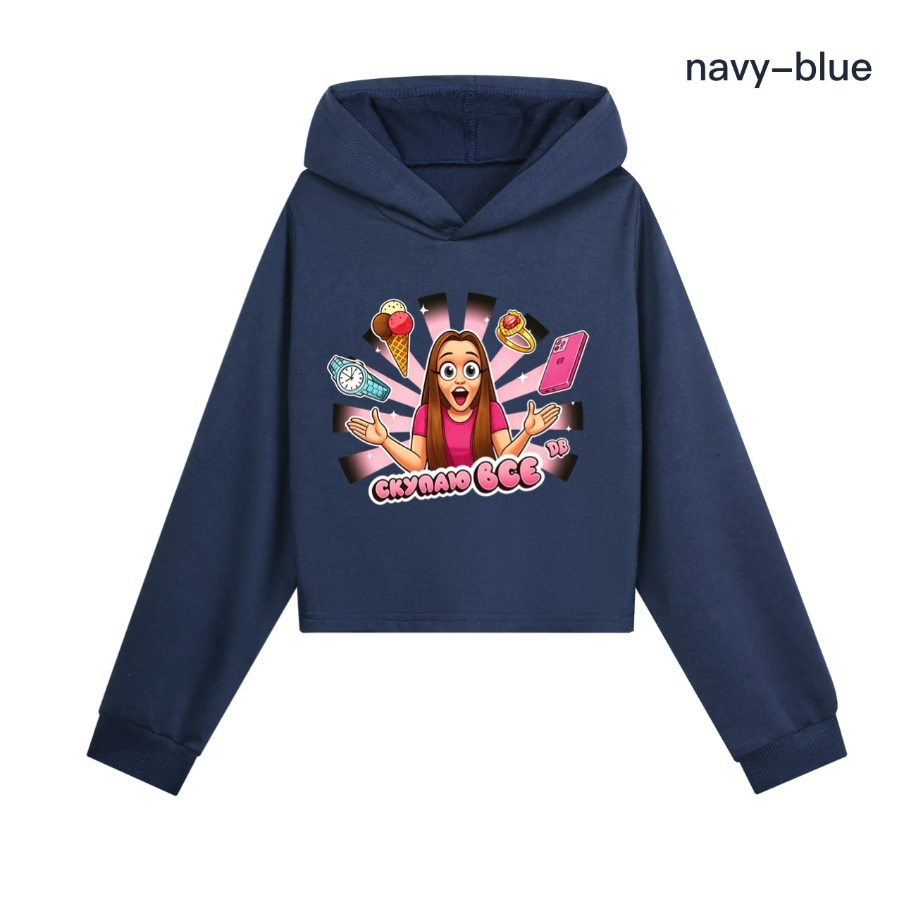 Cropped Hoodie Set — 5822 Edition, Style 08 · Navy