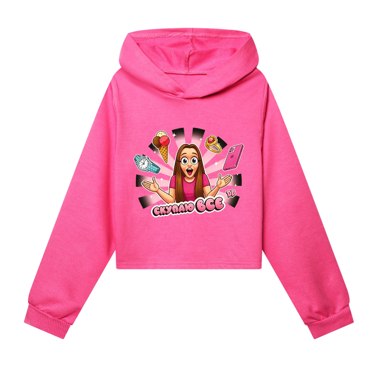 Cropped Hoodie Set — 5822 Edition, Style 09 · Rose