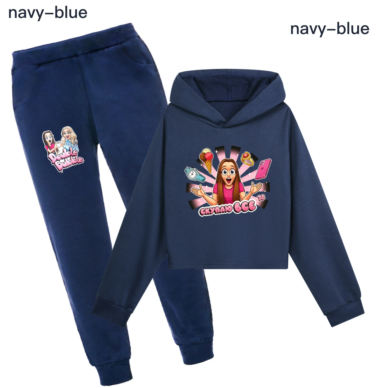 Cropped Hoodie Set — 5822 Edition, Style 12 · Set · Royal Blue