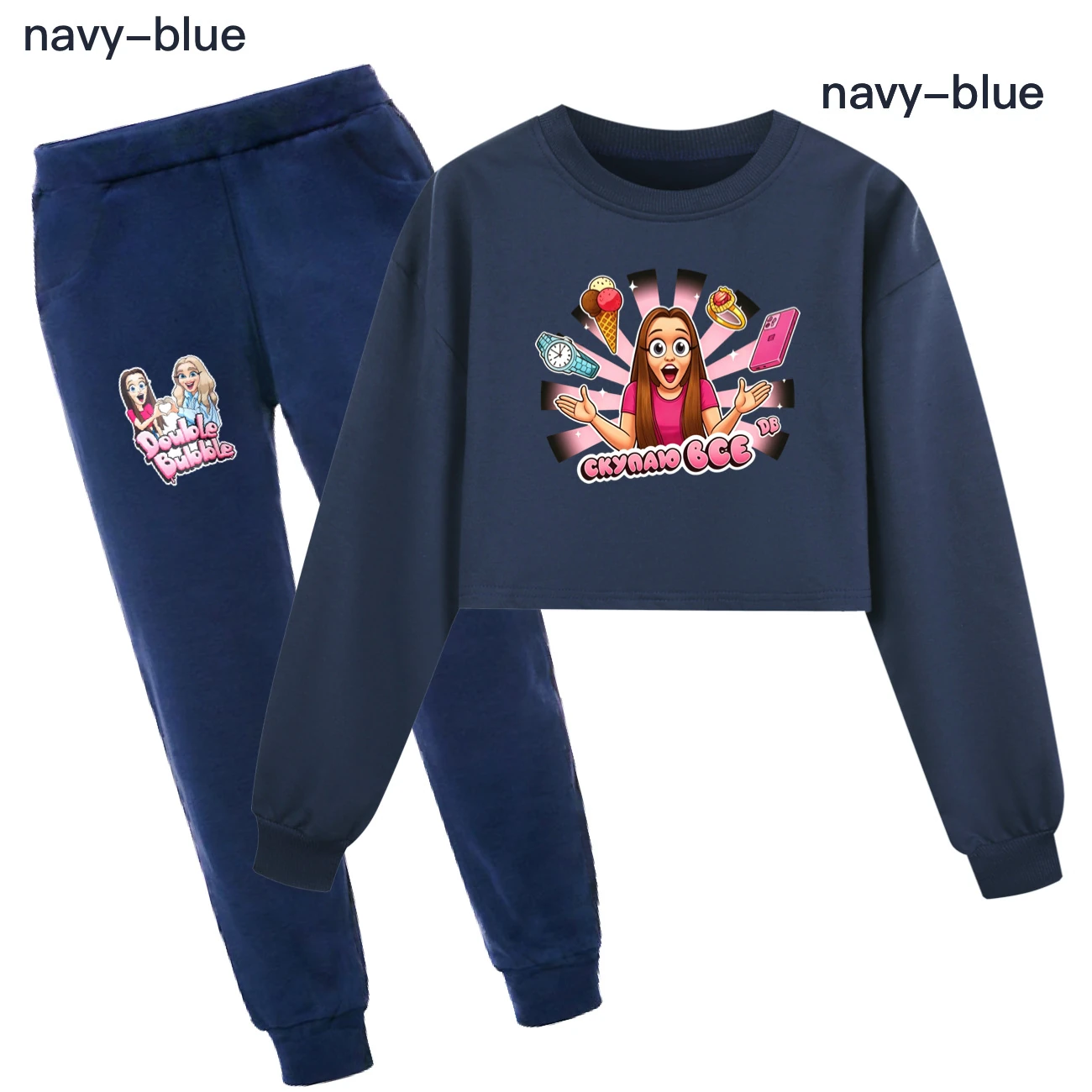 Cropped Sweatshirt Play Set — 5822 Edition, Style 08 · Set · Royal Blue