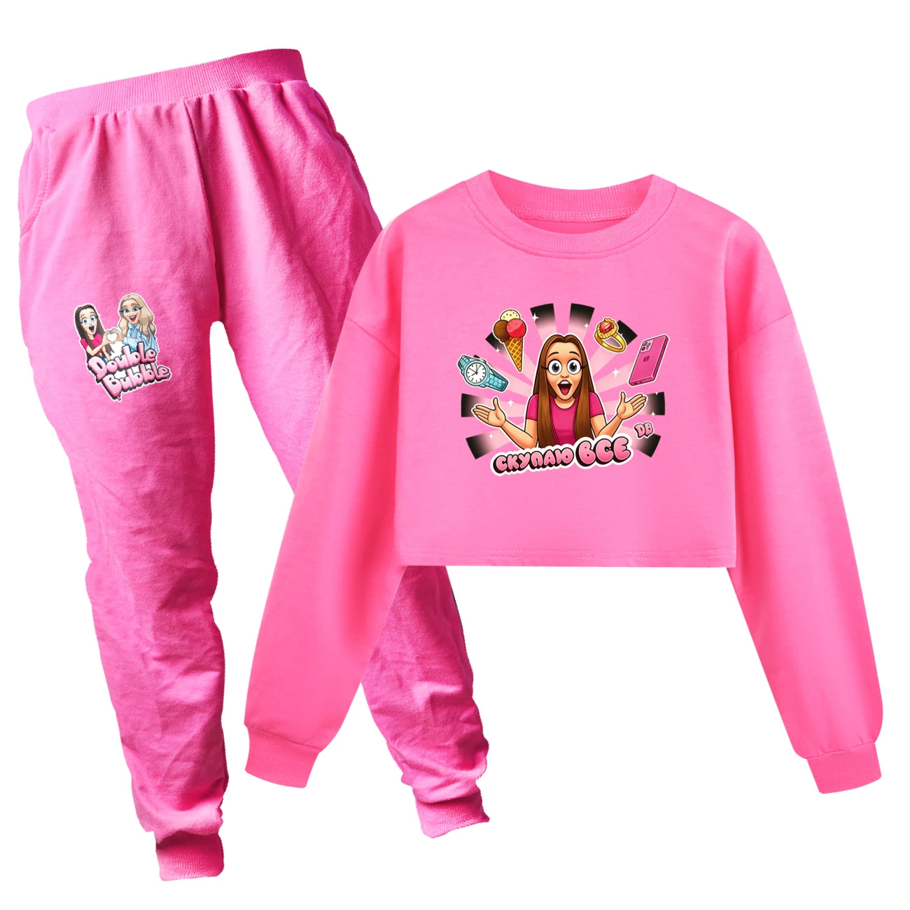 Cropped Sweatshirt Play Set — 5822 Edition, Style 09 · Set · Rose