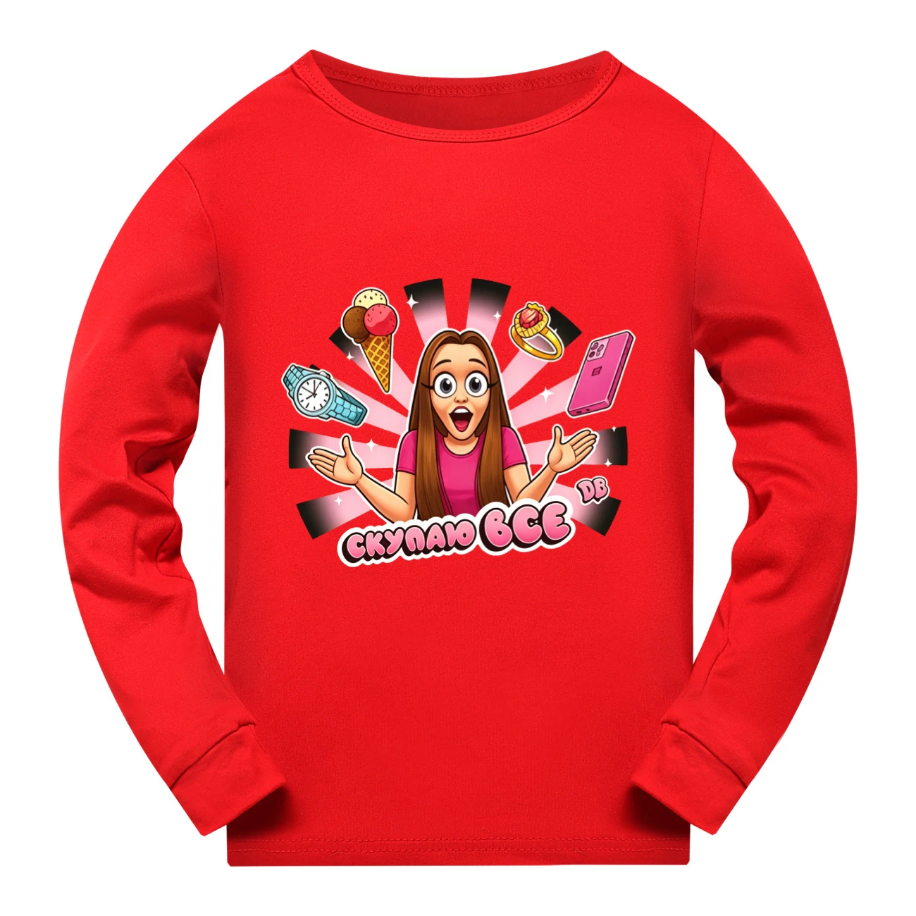 Everyday Long & Short Sleeve Tee — 5822 Edition, Style 06 · Long Sleeve · Red