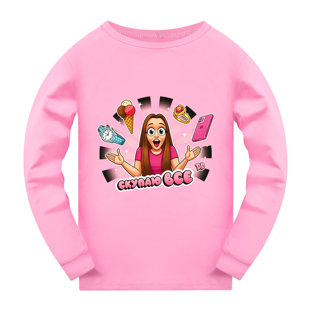 Everyday Long & Short Sleeve Tee — 5822 Edition, Style 07 · Long Sleeve · Pink