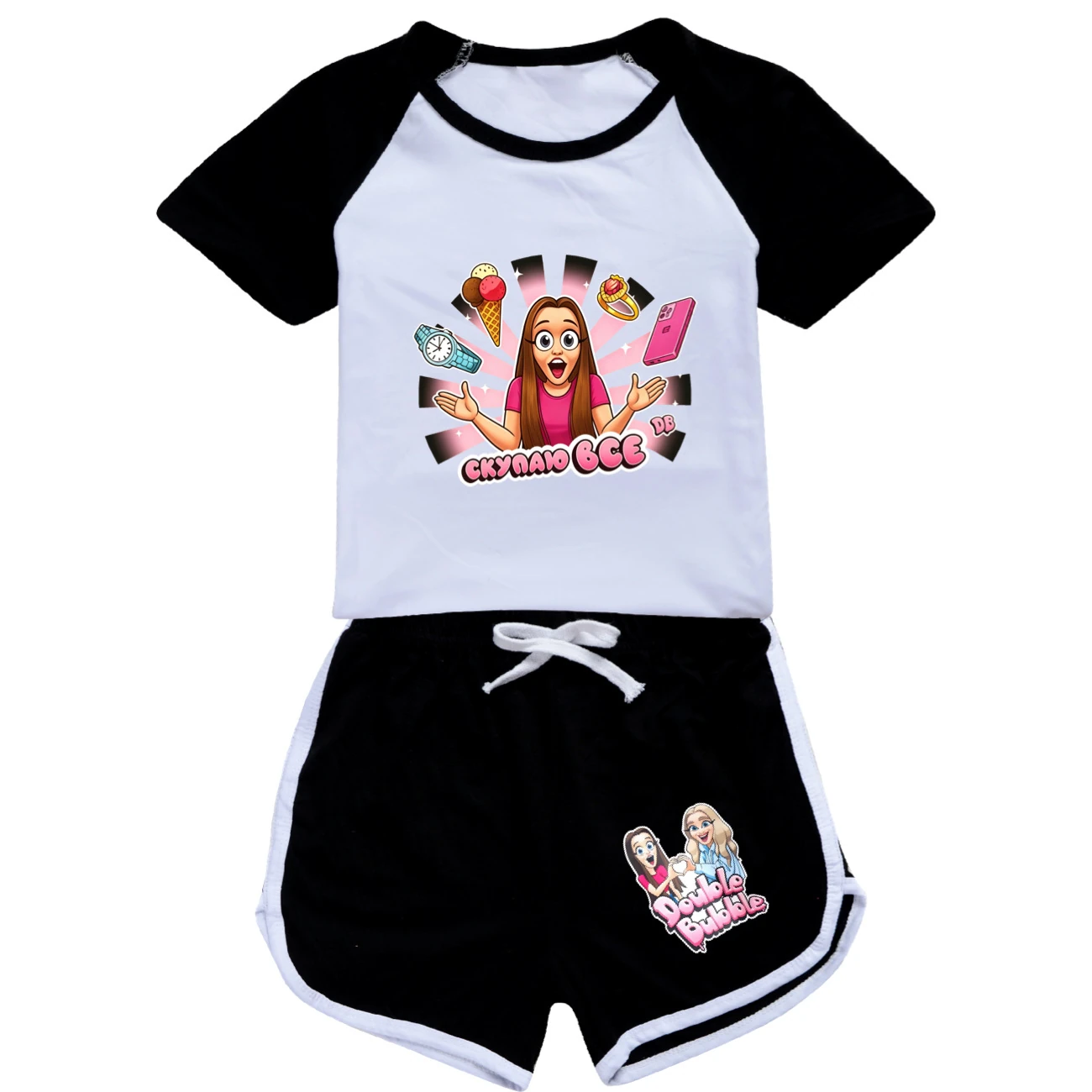 Tee & Shorts Active Set — 5822 Edition, Style 02 · Set · Black