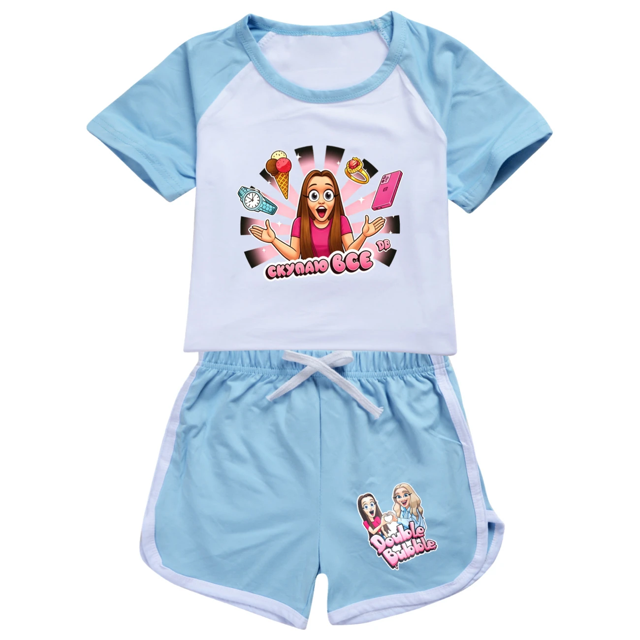 Tee & Shorts Active Set — 5822 Edition, Style 04 · Set · Light Blue