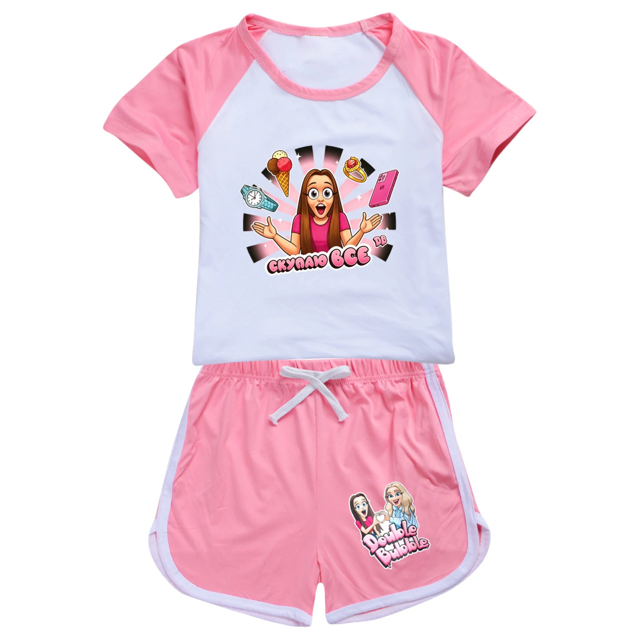 Tee & Shorts Active Set — 5822 Edition, Style 05 · Set · Pink