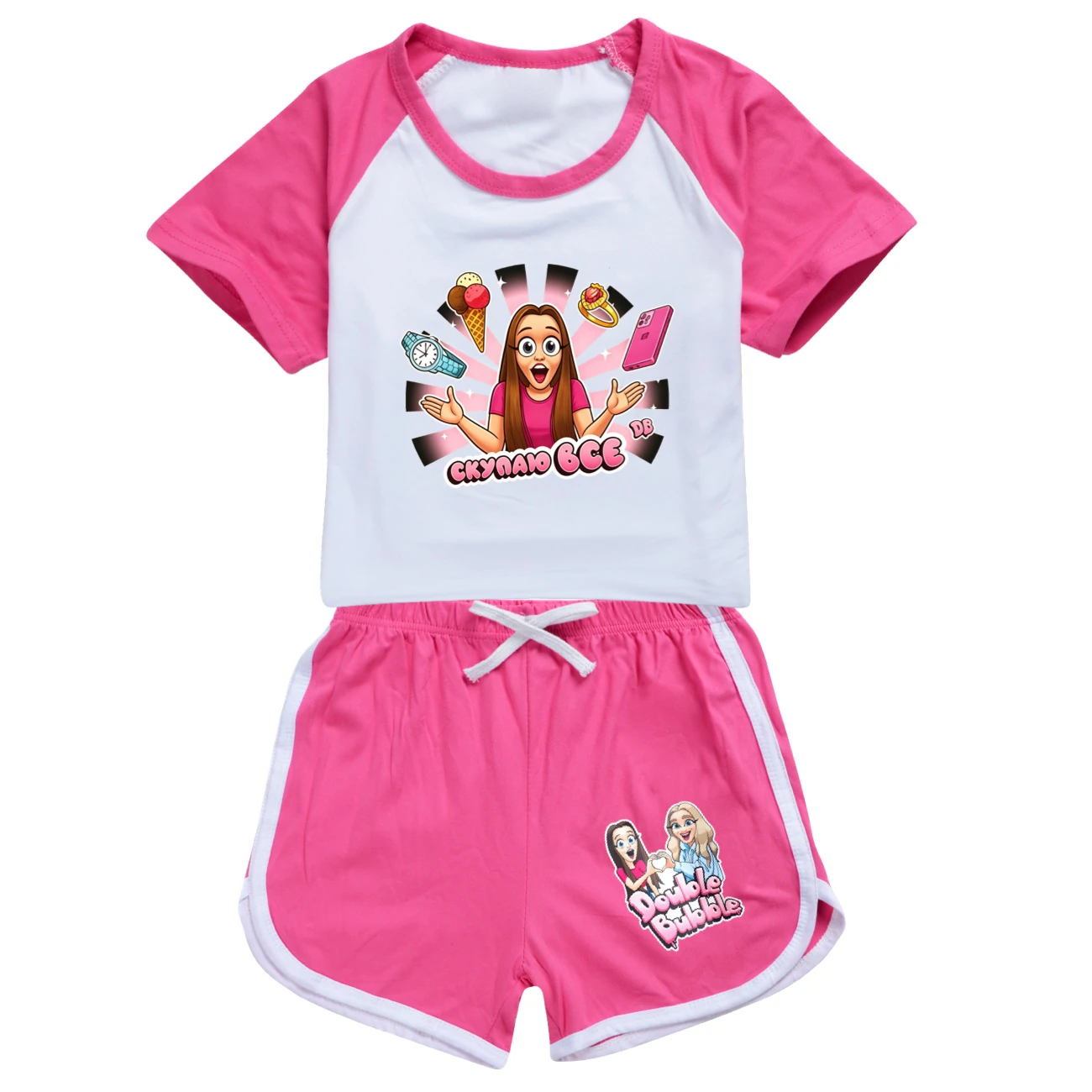 Tee & Shorts Active Set — 5822 Edition, Style 06 · Set · Rose