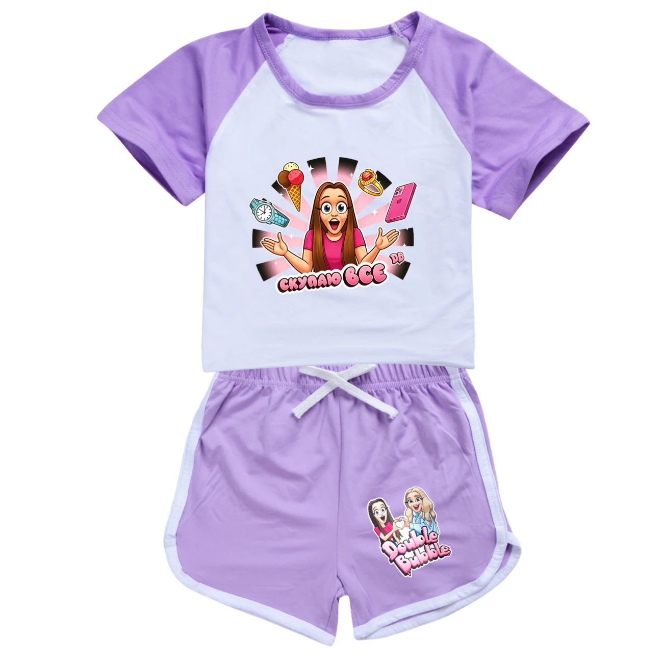 Tee & Shorts Active Set — 5822 Edition, Style 07 · Set · Purple