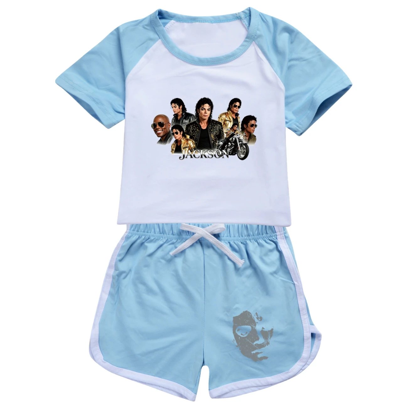 Kids’ Tee & Shorts Active Set — 5829 Edition, Style 04 · Set · Light Blue