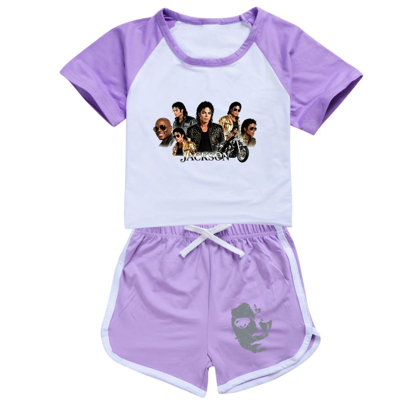 Kids’ Tee & Shorts Active Set — 5829 Edition, Style 07 · Set · Purple