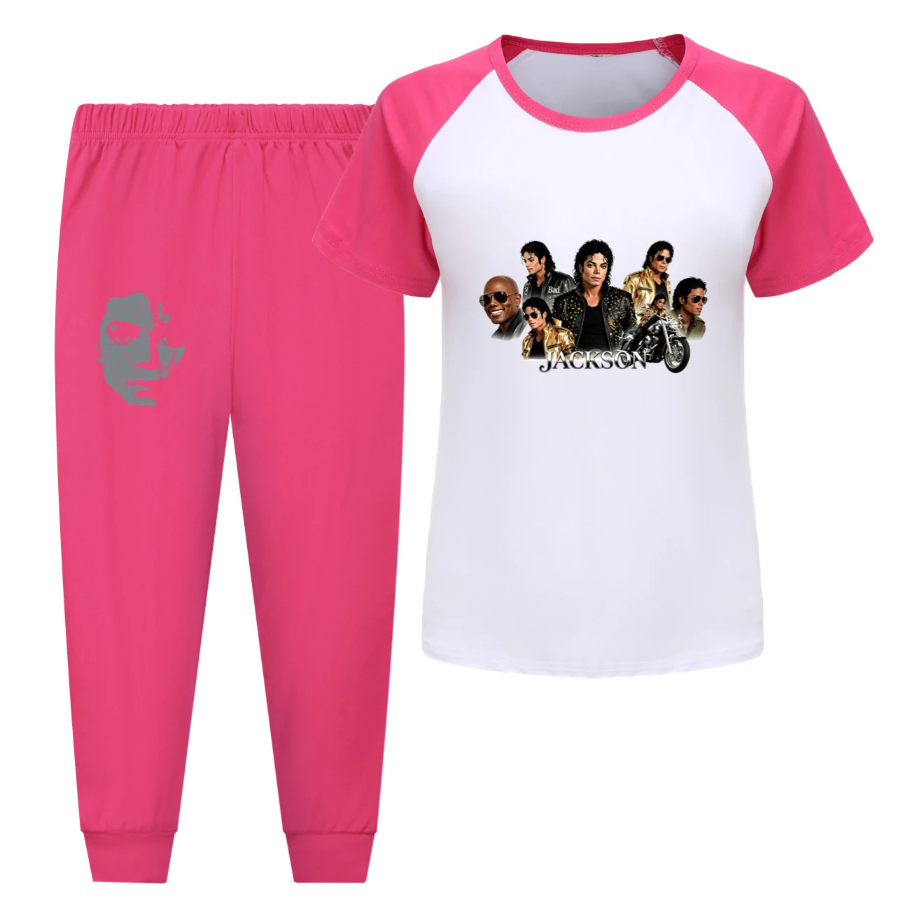 Kids’ Tee & Shorts Active Set — 5829 Edition, Style 09 · Pants · Rose