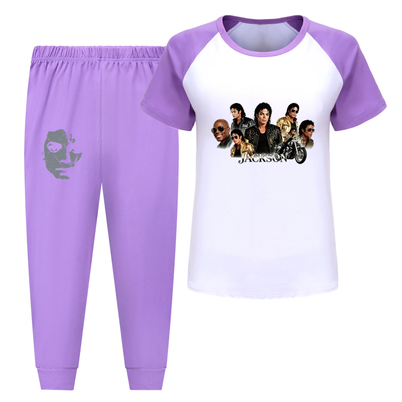 Kids’ Tee & Shorts Active Set — 5829 Edition, Style 10 · Pants · Purple