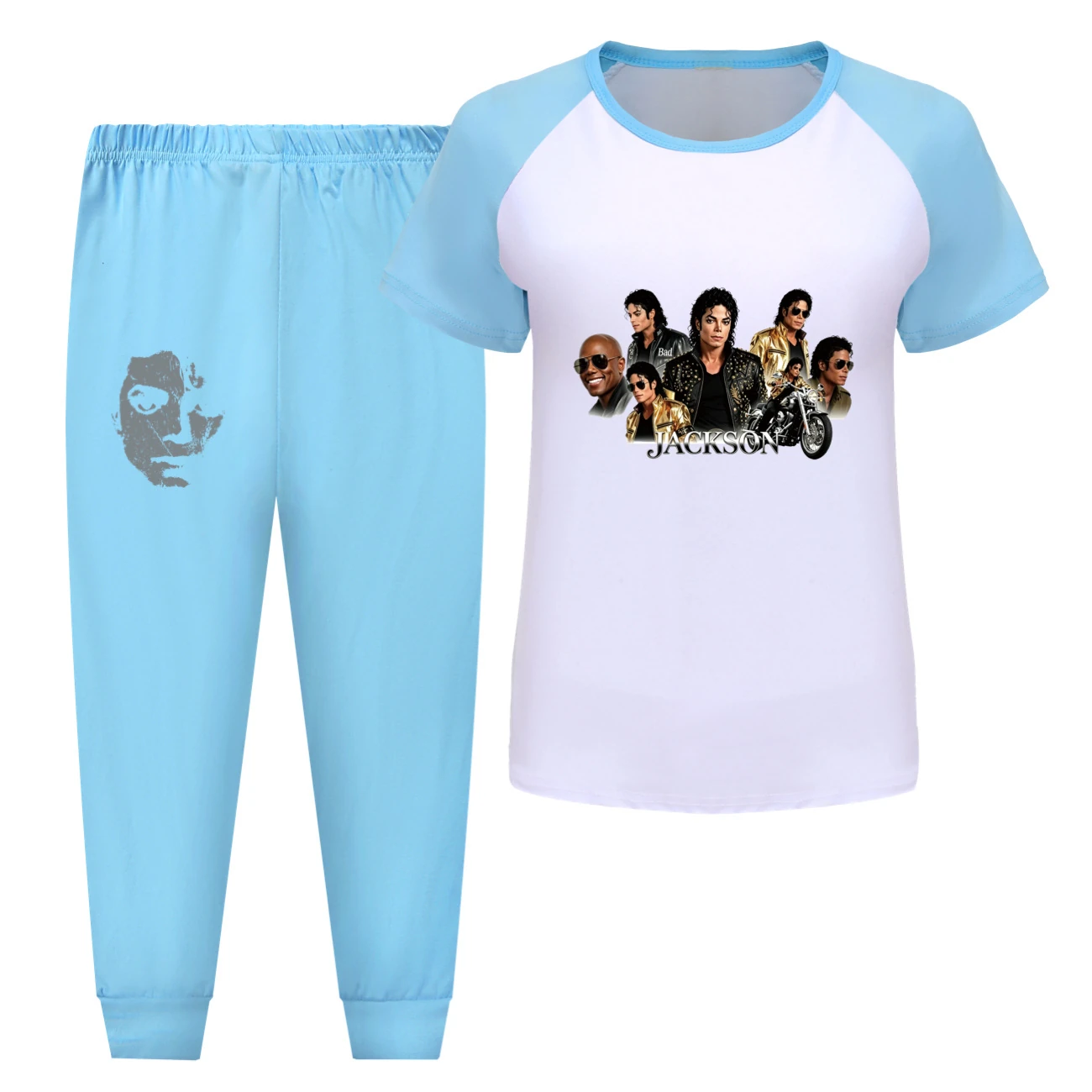 Kids’ Tee & Shorts Active Set — 5829 Edition, Style 11 · Pants · Light Blue