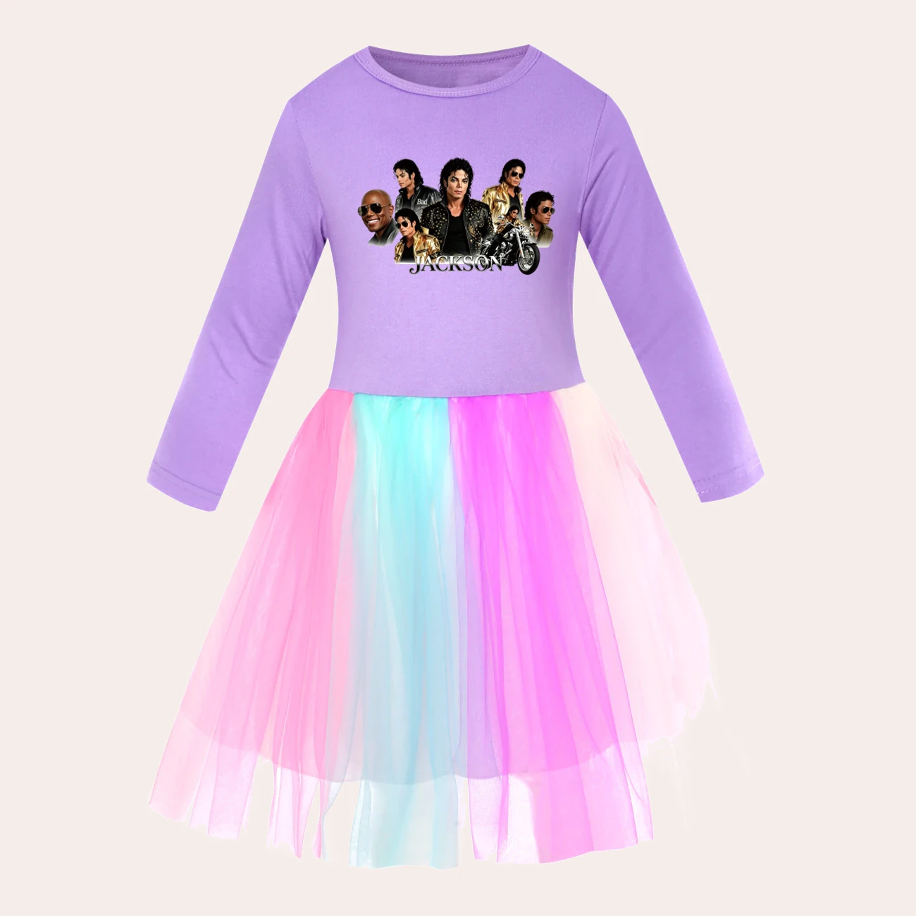 Girls’ Rainbow Tulle Dress — 5829 Edition, clean product view
