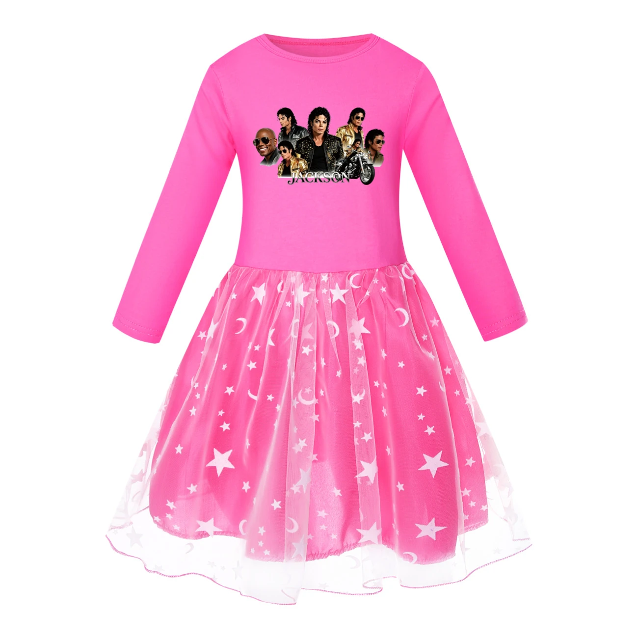 Girls’ Rainbow Tulle Dress — 5829 Edition, Style 05 · Star Tulle · Rose