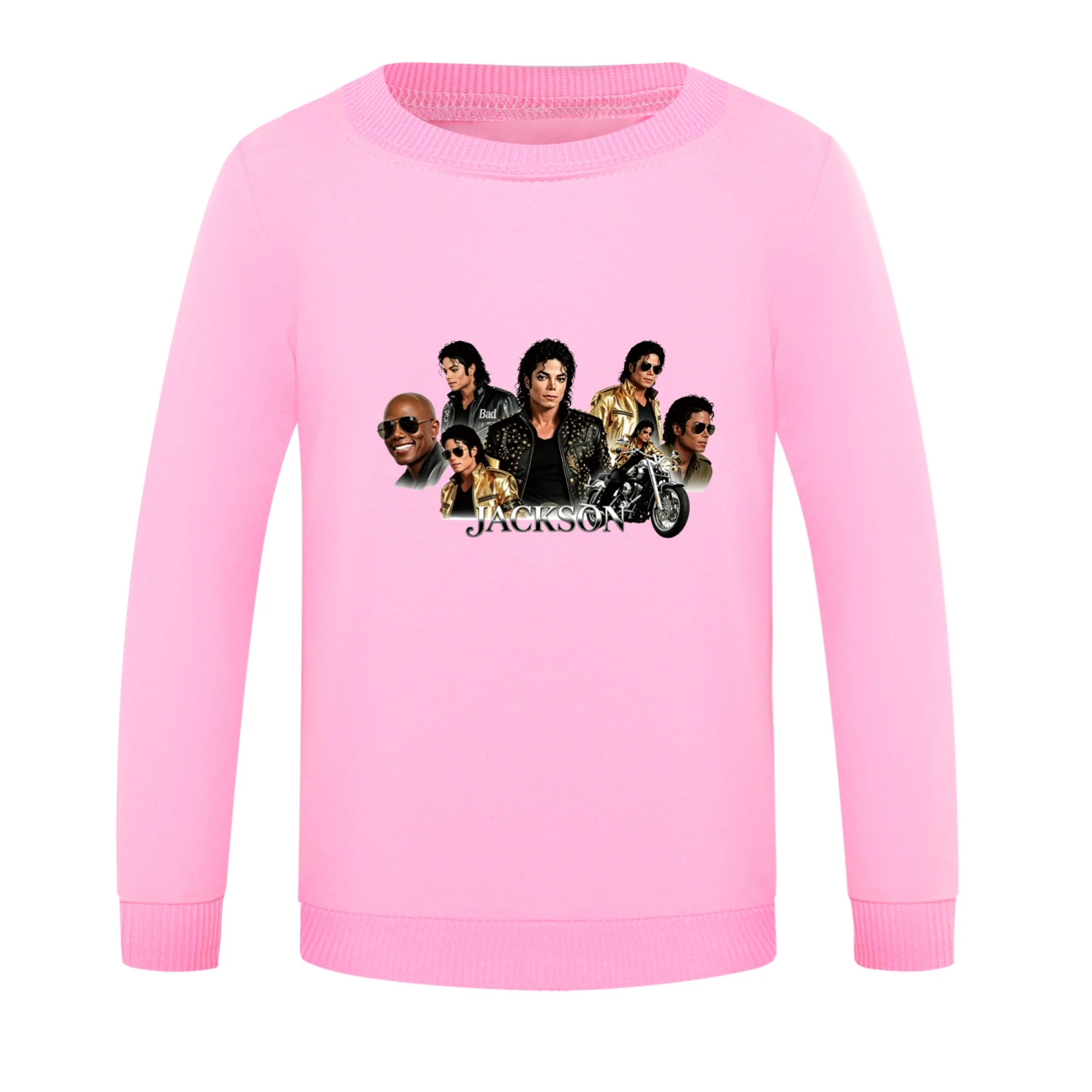 Kids’ Crewneck Sweatshirt & Jogger Set — 5829 Edition, Style 12 · Crewneck · Pink