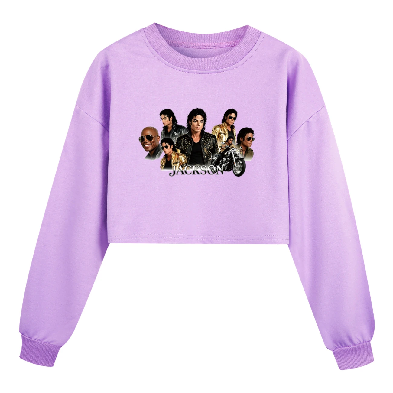 Girls’ Cropped Sweatshirt Set — 5829 Edition, Style 01 · Purple