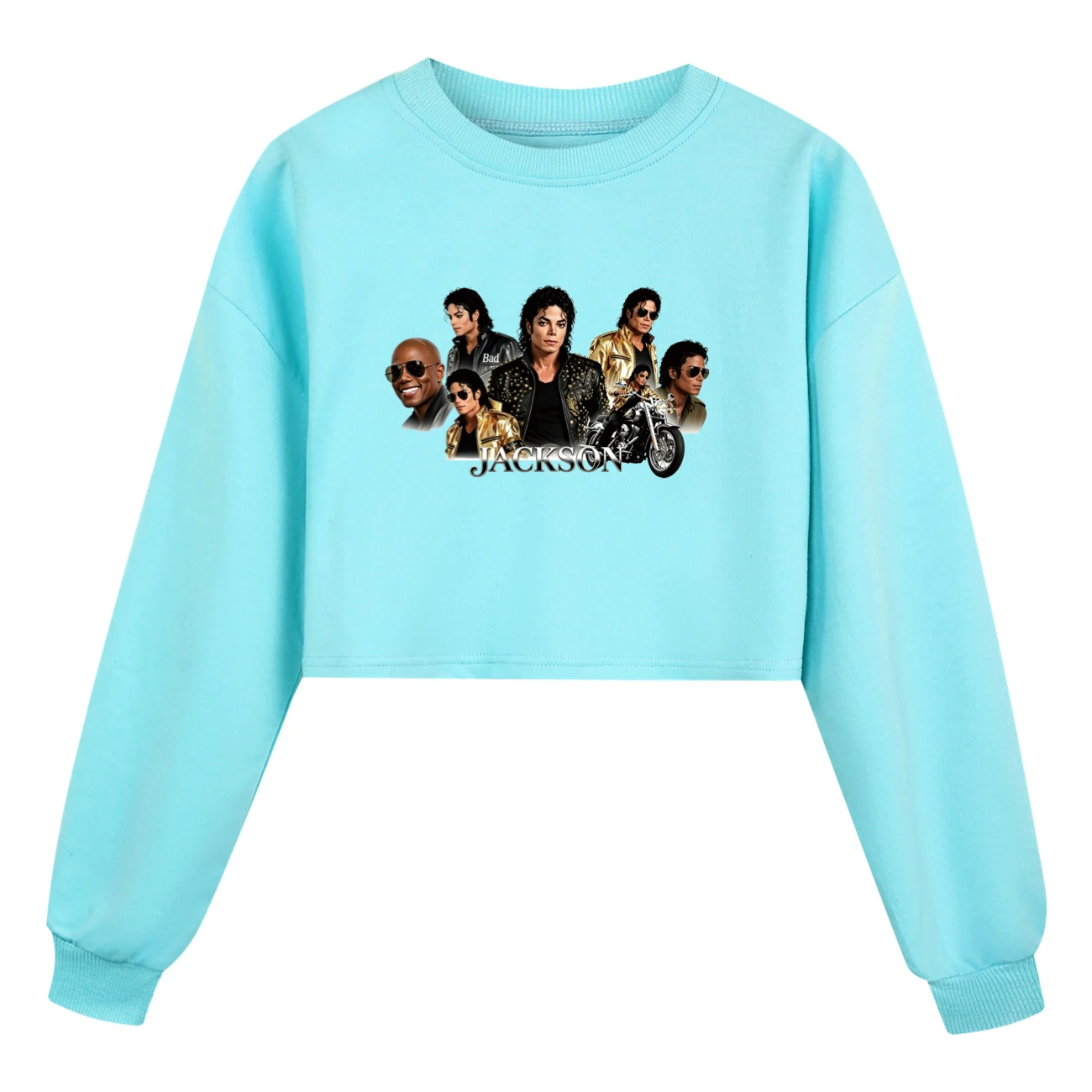 Girls’ Cropped Sweatshirt Set — 5829 Edition, Style 02 · Sky Blue