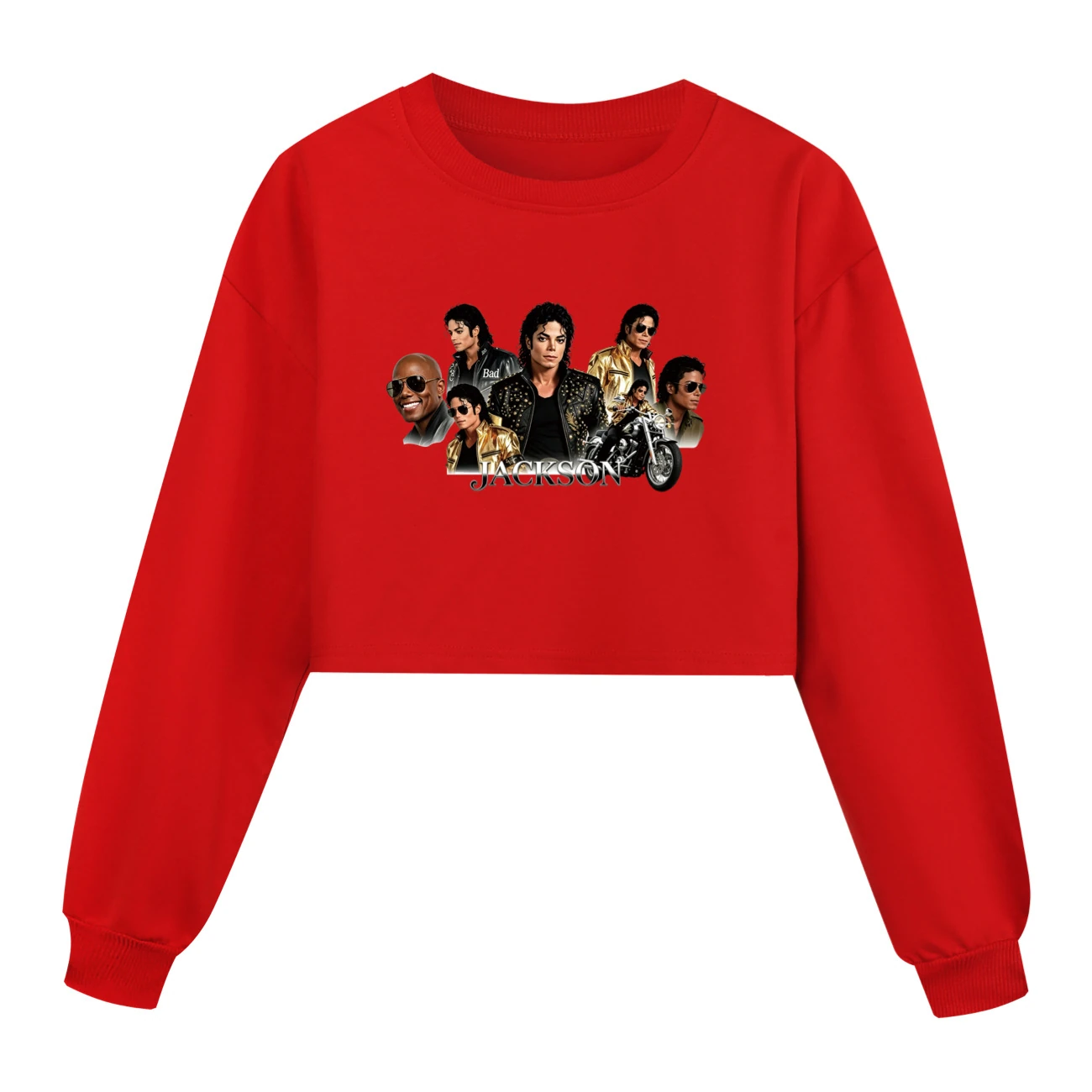 Girls’ Cropped Sweatshirt Set — 5829 Edition, Style 03 · Red