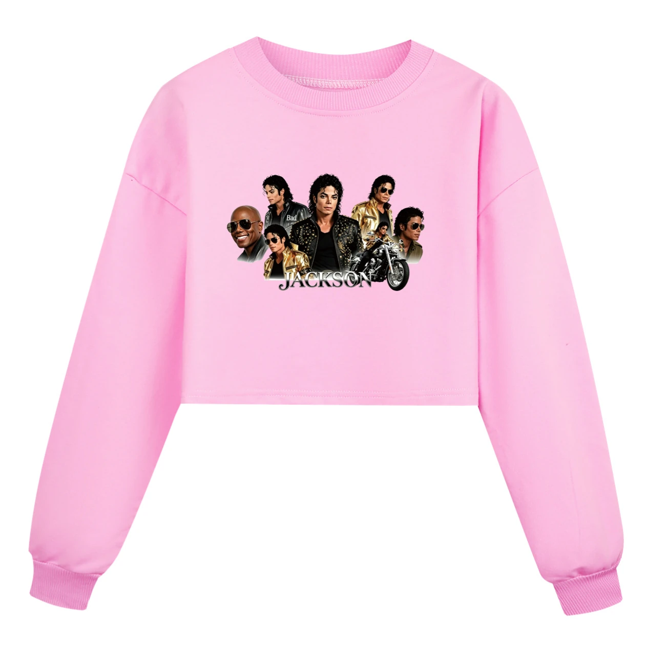 Girls’ Cropped Sweatshirt Set — 5829 Edition, Style 05 · Pink